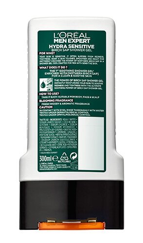 Men Shower Gel Hydra Sensitive Produktbillede Bagside